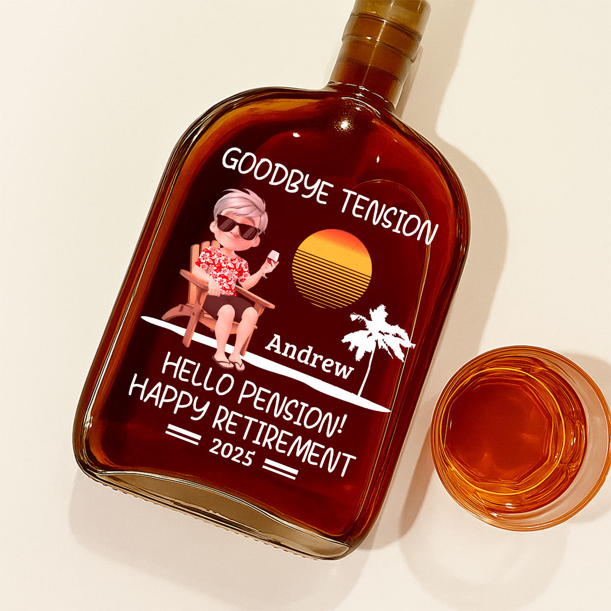 Goodbye Office Hello Freedom - Personalized Custom Spirits Decanter