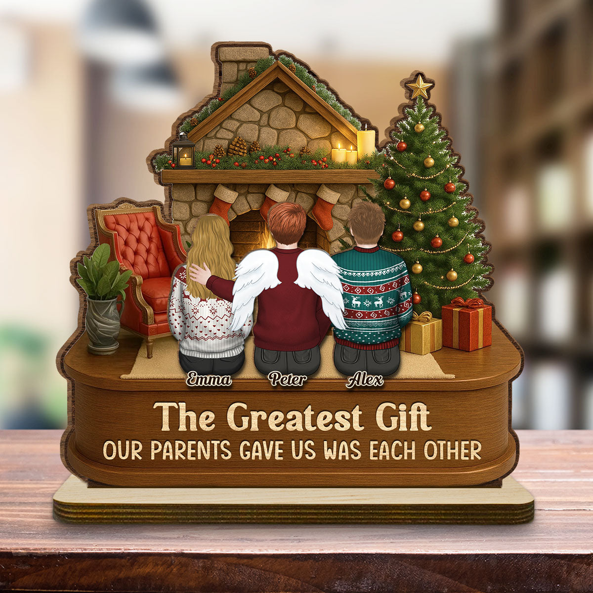 The Greatest Gift - Personalized Custom 2-Layer Wood Plaque With Flat Base