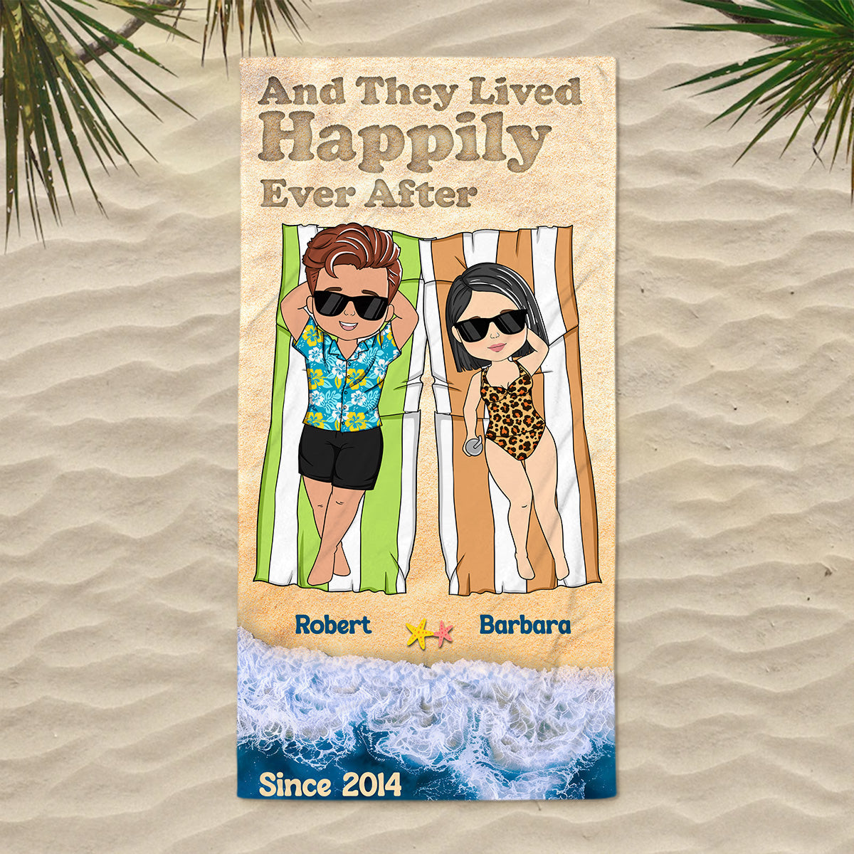 They Lived Happily Ever - Personalized Custom Beach Towel