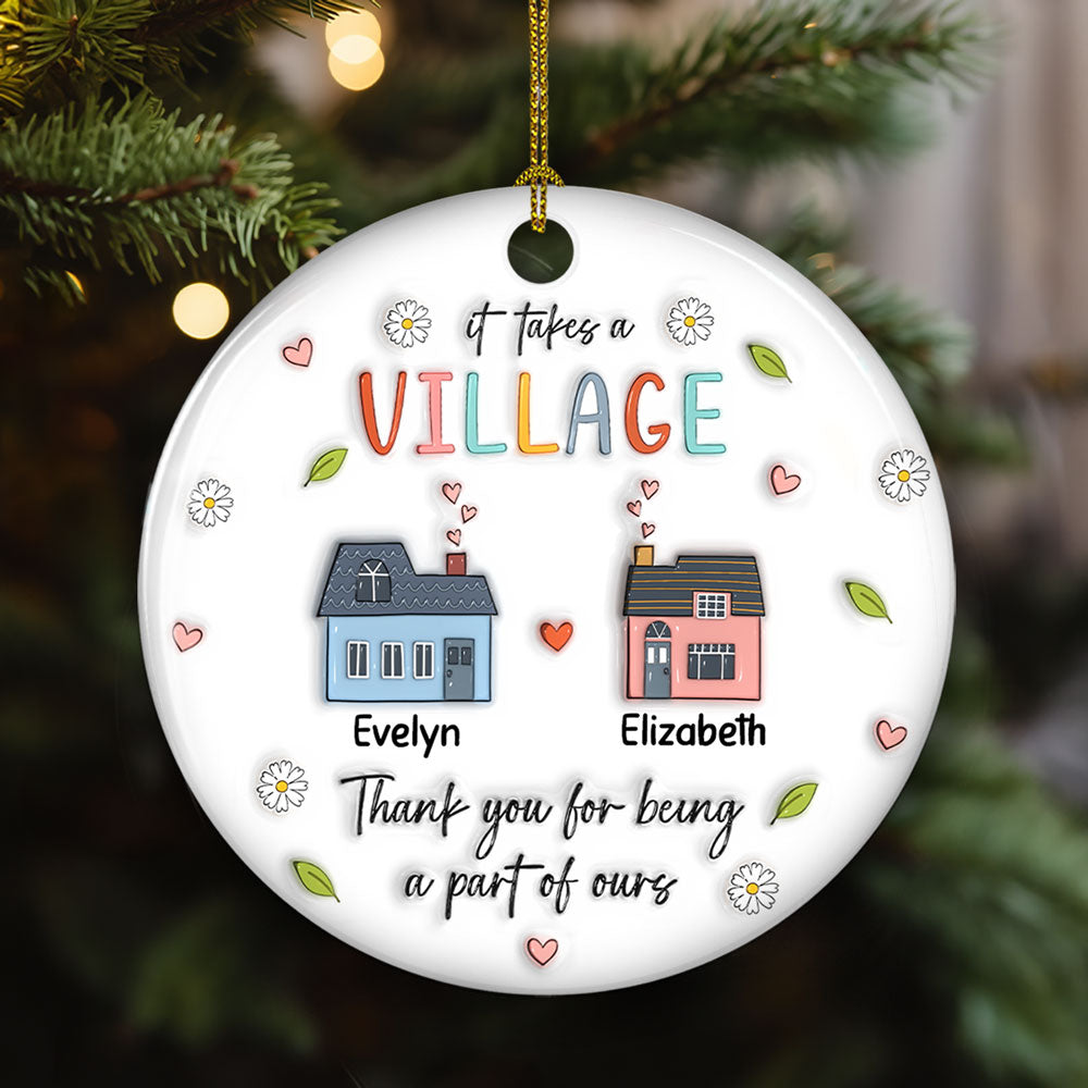 Thank You For Being A Part Of Ours - Personalized Custom 3D Inflated Effect Ceramic Ornament