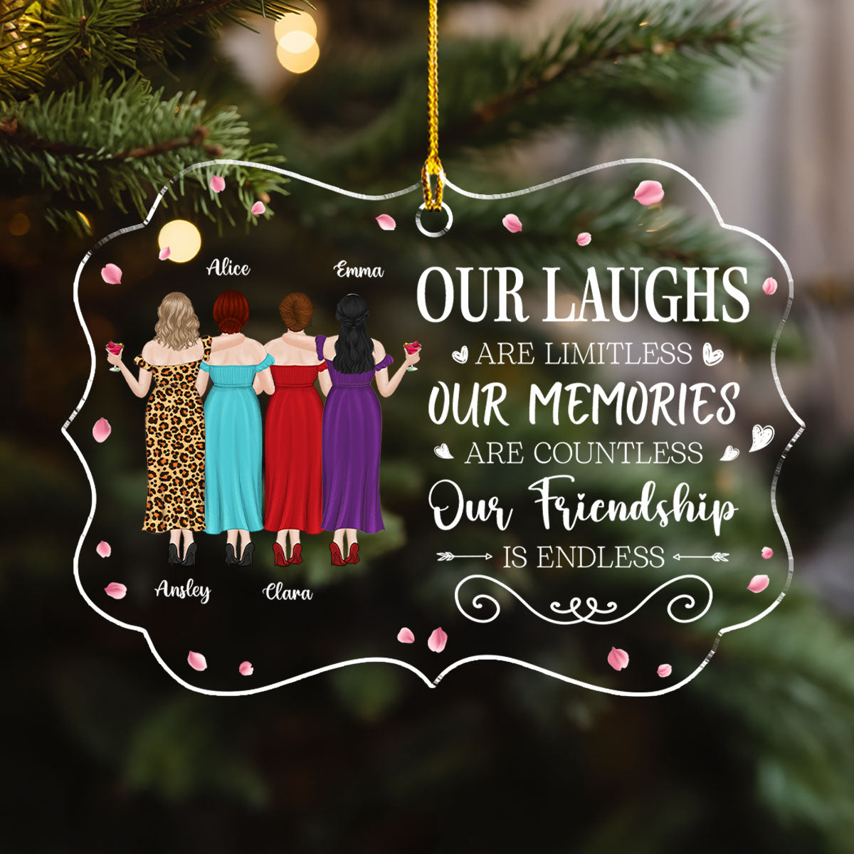 Endless Friendship Infinite Laughs - Personalized Custom Acrylic Ornament
