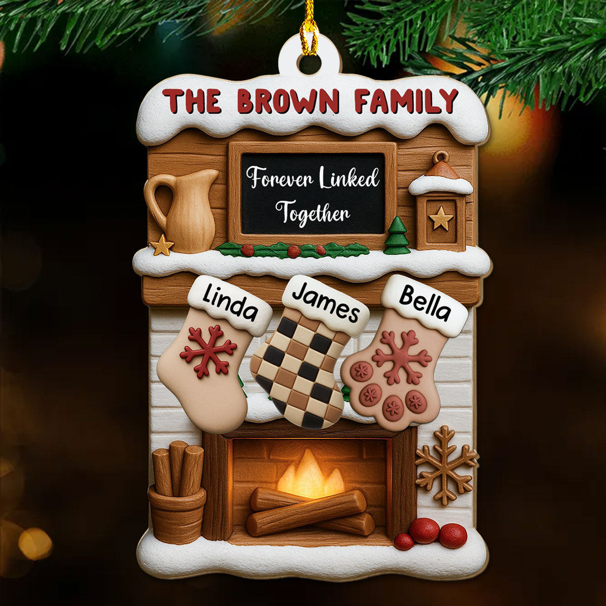 Where Love Holds Us Close - Personalized Custom 3D Effect Wood Ornament