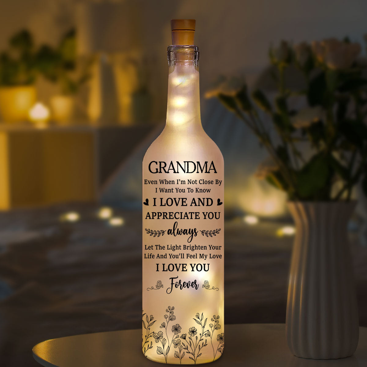 I Love And Appreciate You Always Mom - Personalized Custom Bottle Lamp