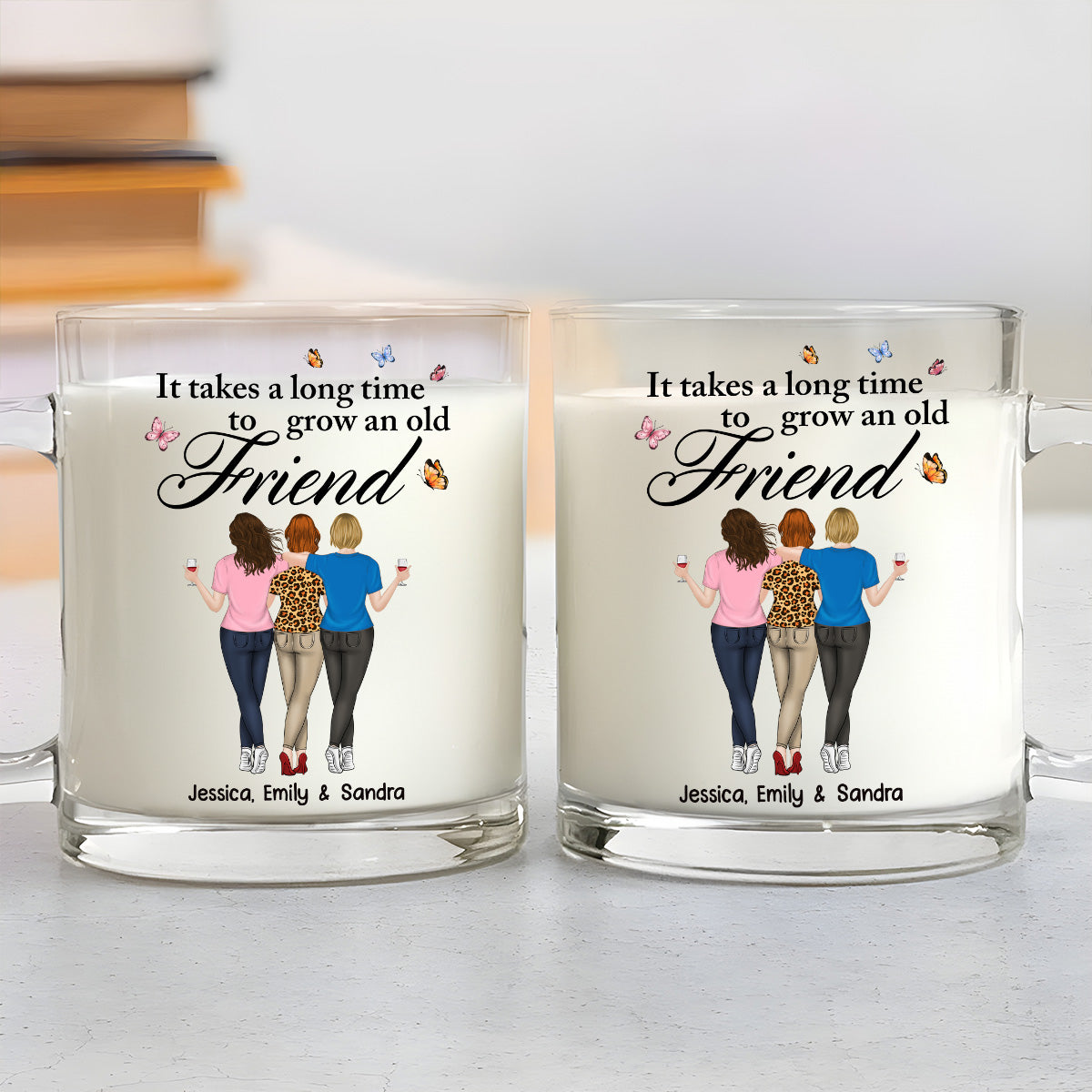 Besties Forever - Personalized Custom Glass Mug