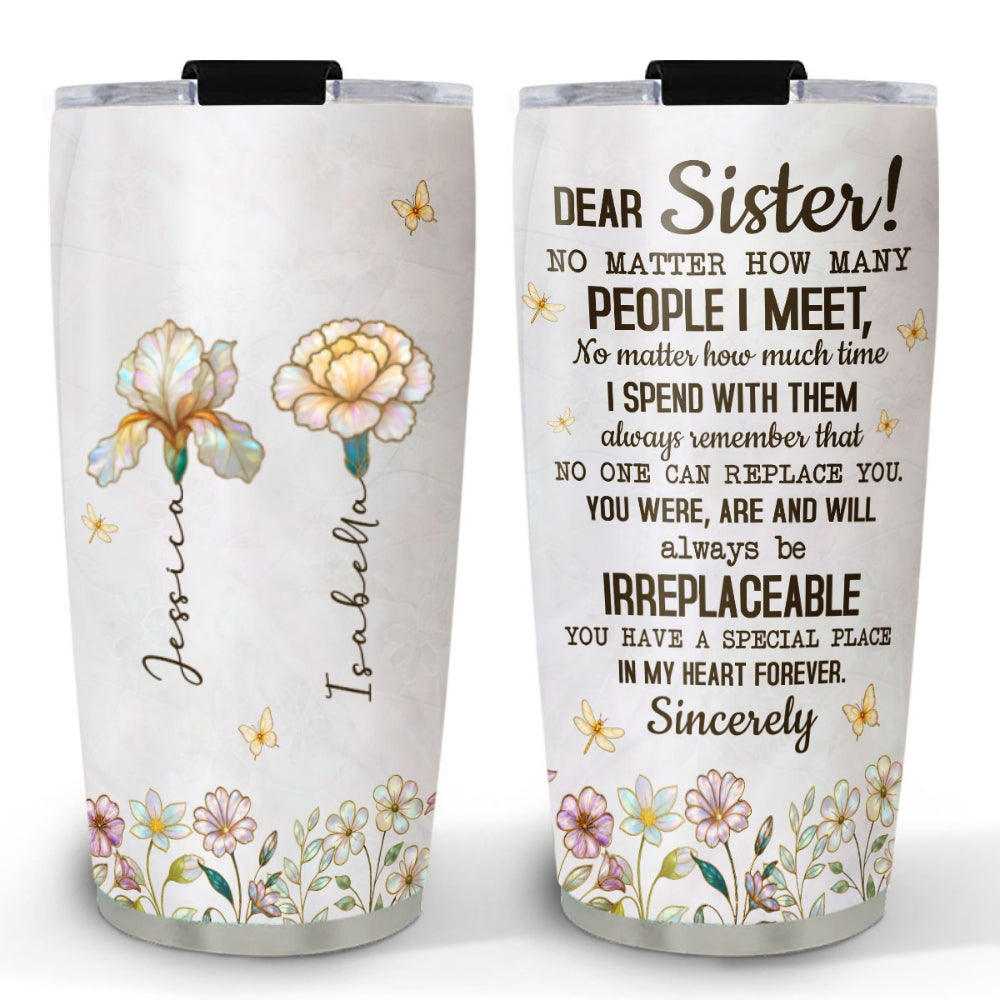 Sister Forever In My Heart - Personalized Custom Tumbler