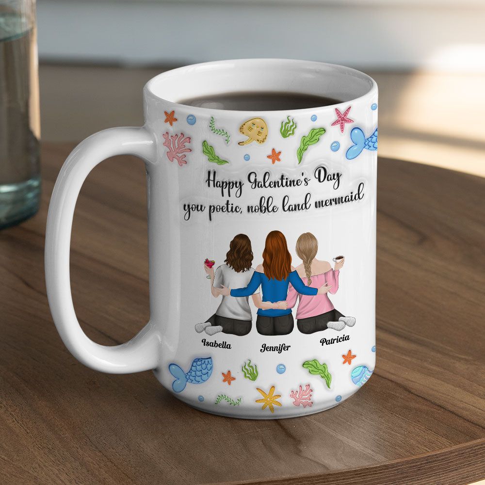 You Poetic Noble Land Mermaid - Personalized Custom 3D Inflated Effect Coffee Mug