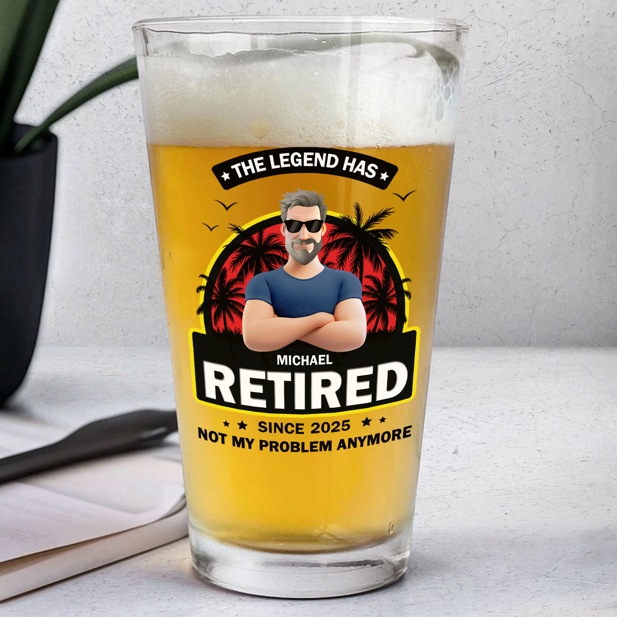 Dad The Legend - Personalized Custom Beer Glass