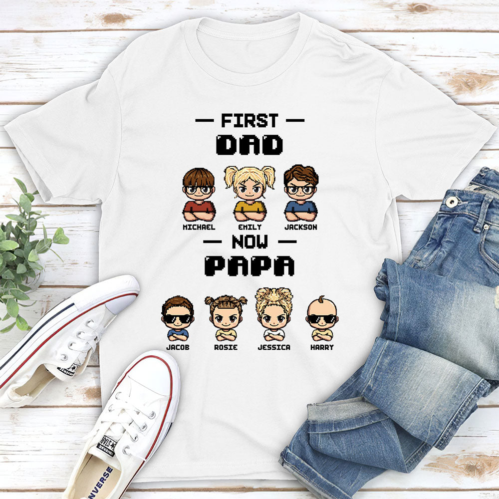 First Dad Now Papa Cartoon - Personalized Custom Shirt