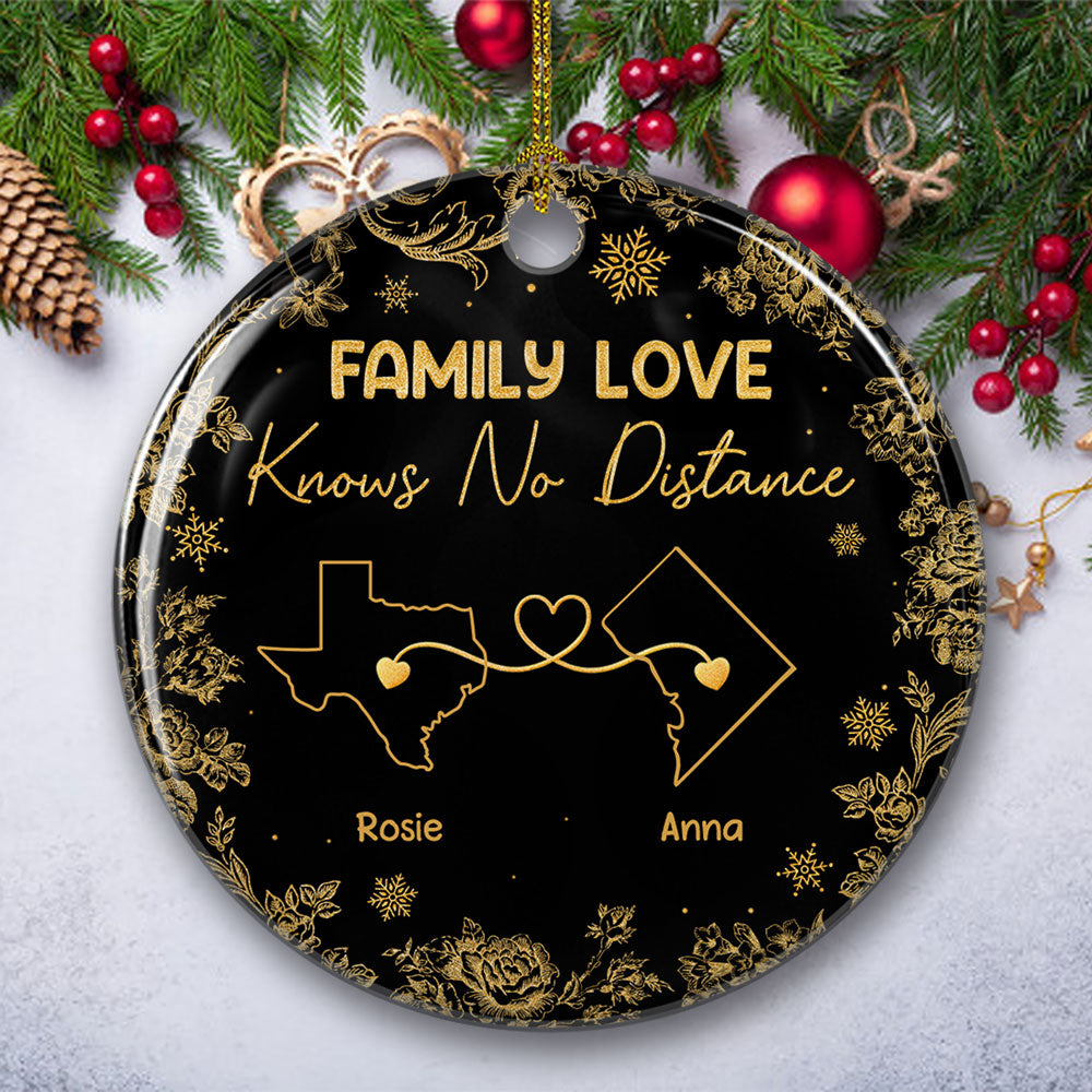 Miles Apart Close At Heart - Personalized Custom Ceramic Ornament