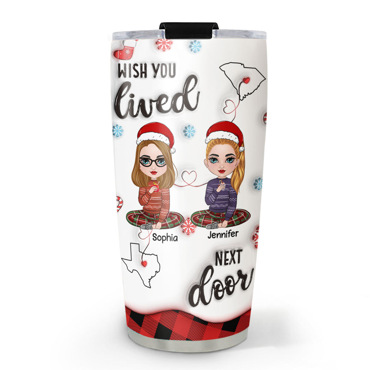 Long Distance Besties - Personalized Custom 3D Inflated Effect Tumbler