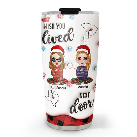 Long Distance Besties - Personalized Custom 3D Inflated Effect Tumbler