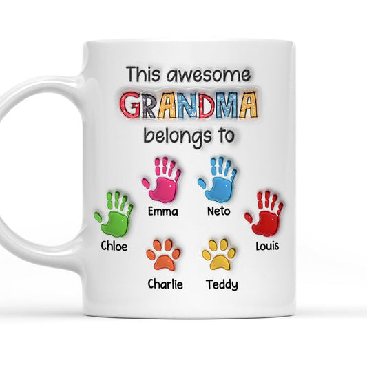 This Awesome Nana Belongs to Us - Personalized Custom 3D Inflated Effect Mug