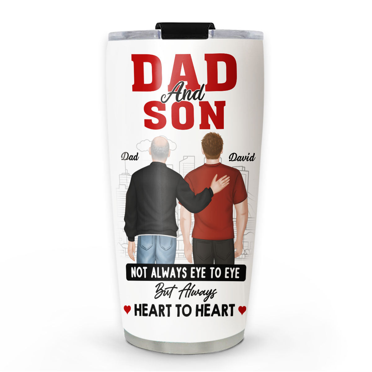 Father And Son Different Paths Same Heart - Personalized Custom Tumbler