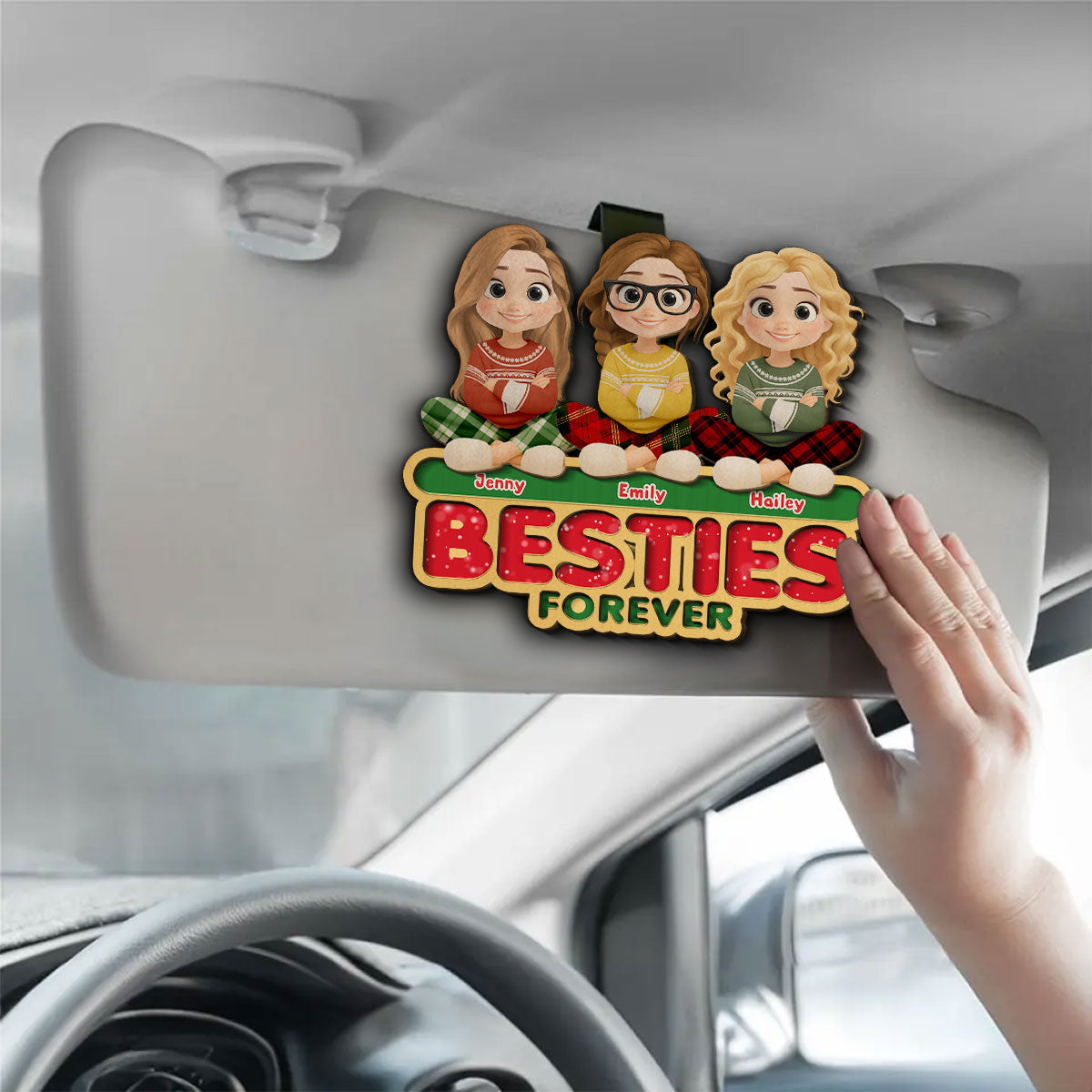 Forever Besties Sisters - Personalized Custom Car Visor Clip