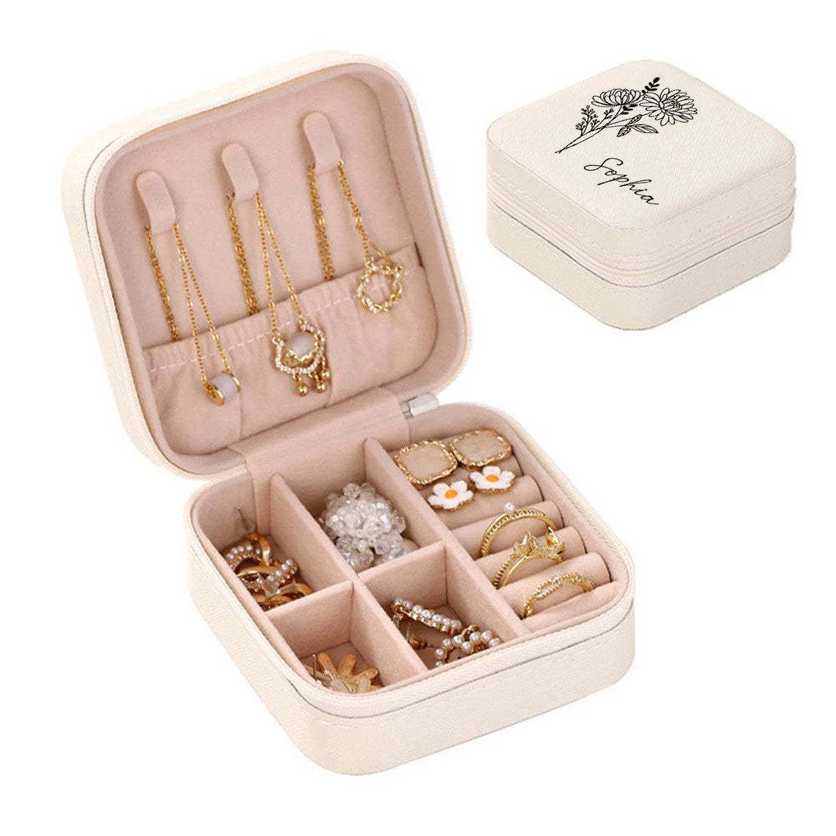 Best Friends Bloom Together - Personalized Custom Jewelry Box