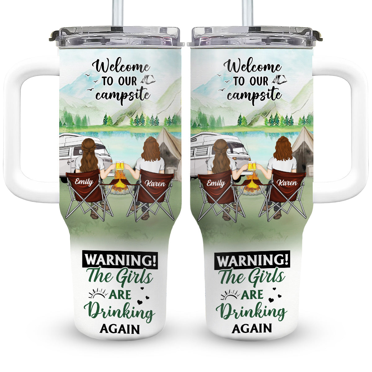 Welcome To Our Campsite - Personalized Custom 40 Oz Tumbler