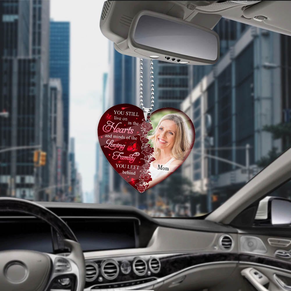 Hearts And Minds - Personalized Custom Photo Car Ornament - Photo memorial