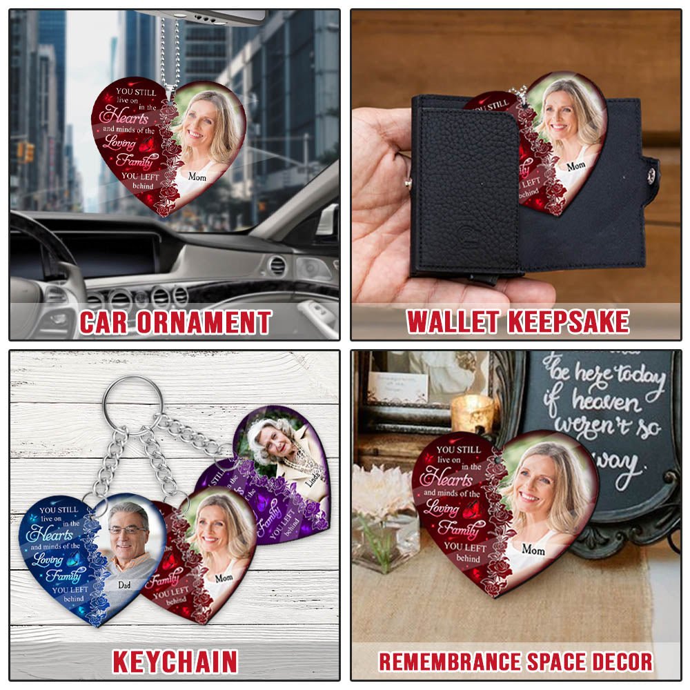 Hearts And Minds - Personalized Custom Photo Car Ornament - Photo memorial