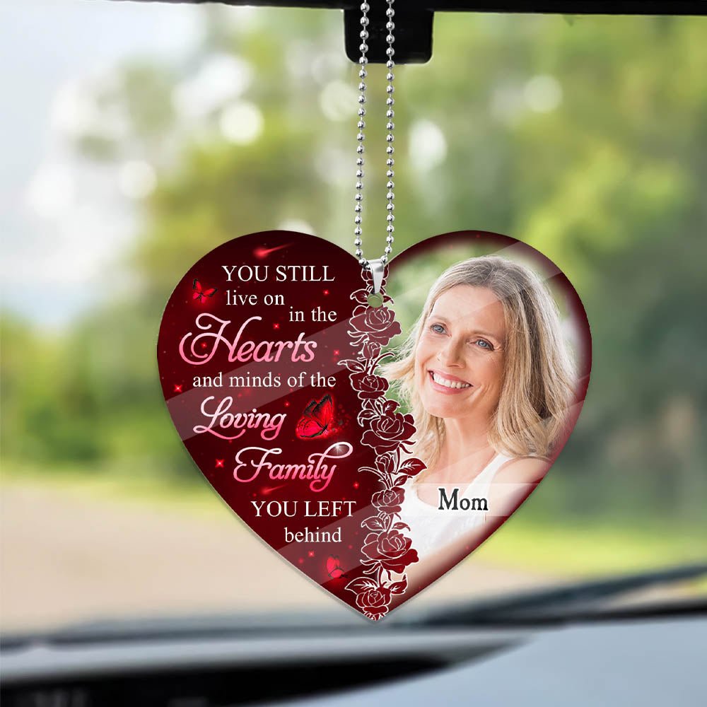 Hearts And Minds - Personalized Custom Photo Car Ornament - Photo memorial