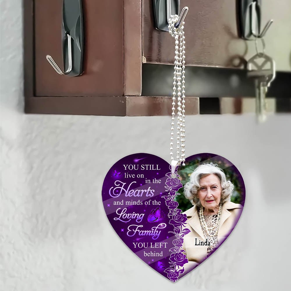 Hearts And Minds - Personalized Custom Photo Car Ornament - Photo memorial