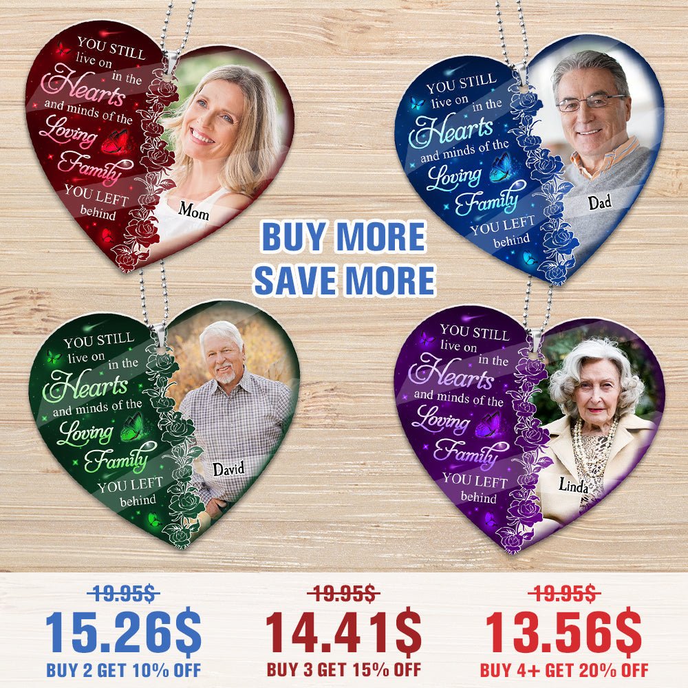 Hearts And Minds - Personalized Custom Photo Car Ornament - Photo memorial