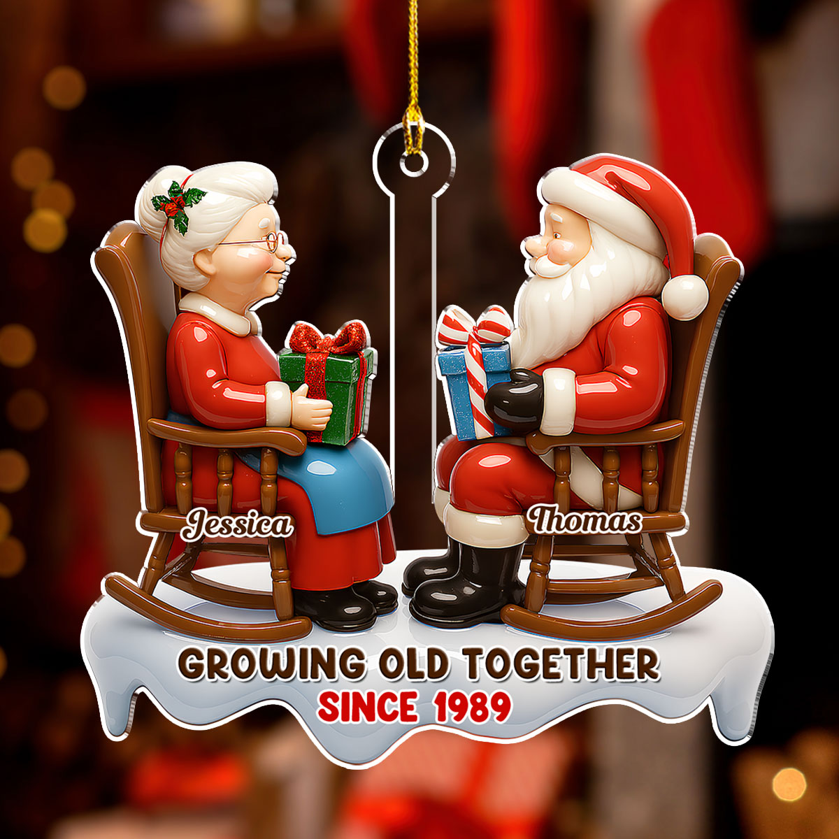 Love Nest In The Snow - Personalized Custom Acrylic Ornament