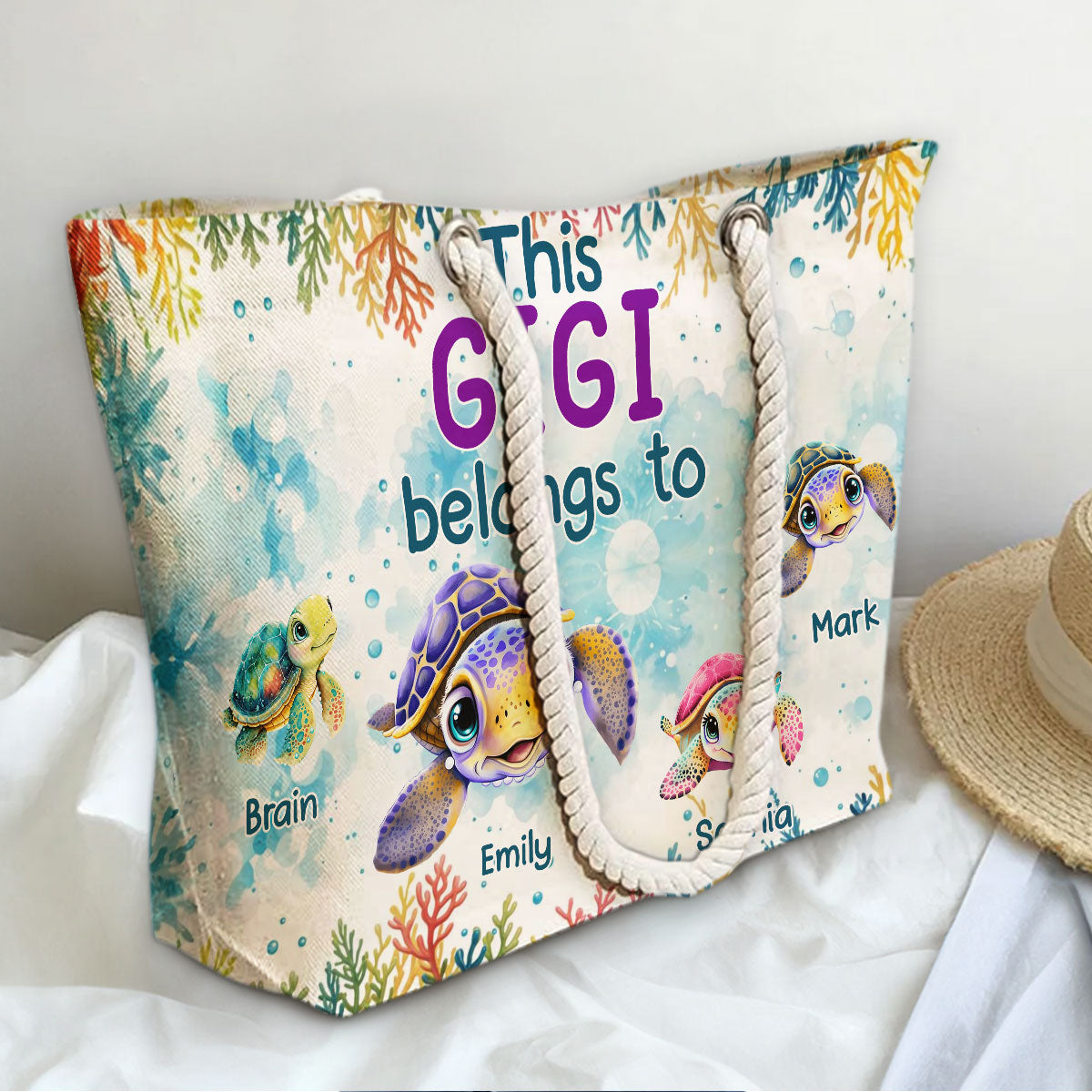 Grandma Belongs To - Personalized Custom Beach Bag