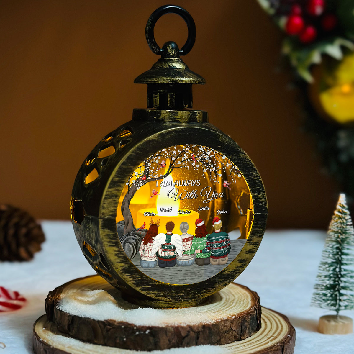 Right Here For You - Personalized Custom Christmas Lantern