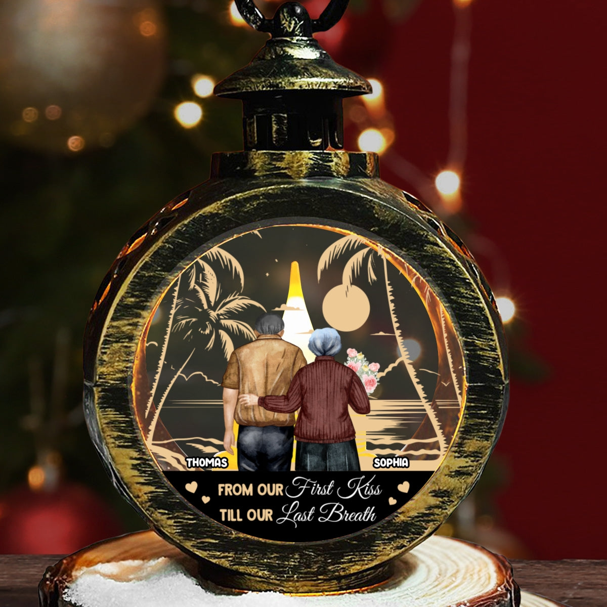 From Our First Kiss Till Our Last Breath - Personalized Custom Christmas Lantern