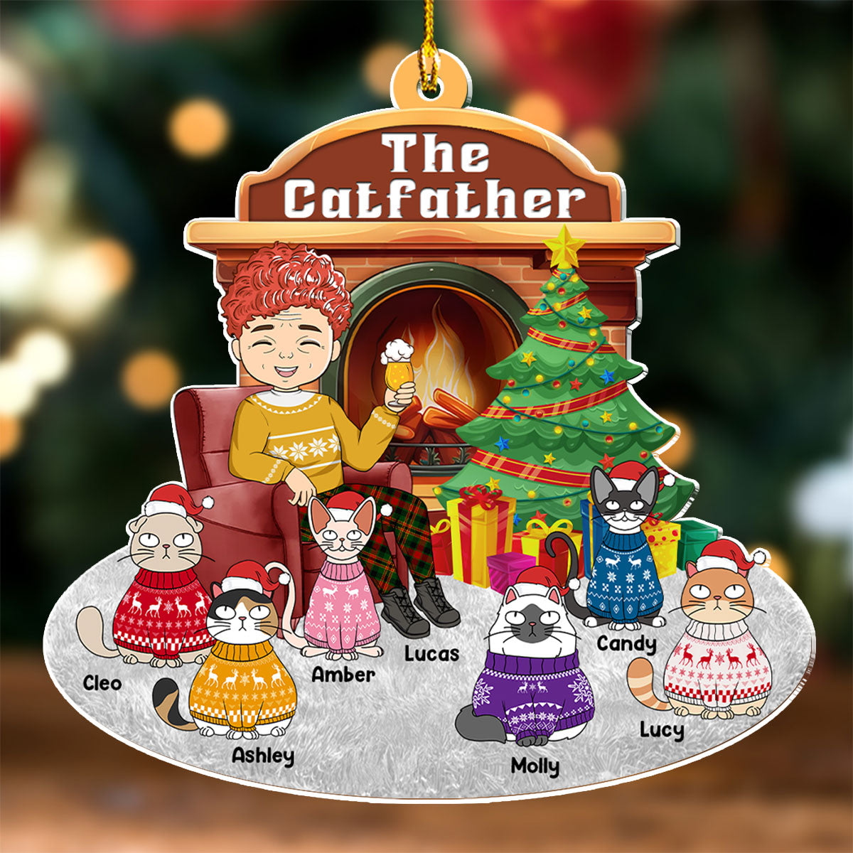 Catparent Christmas - Personalized Custom Acrylic Ornament