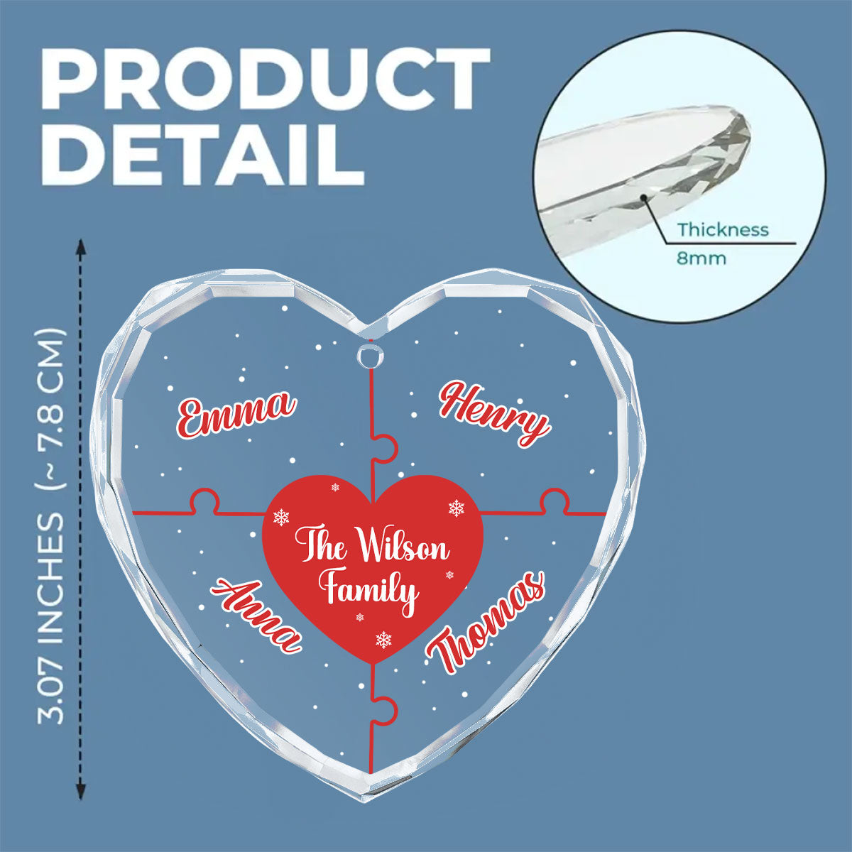 Christmas Together We Make A Family - Personalized Custom Glass Ornament