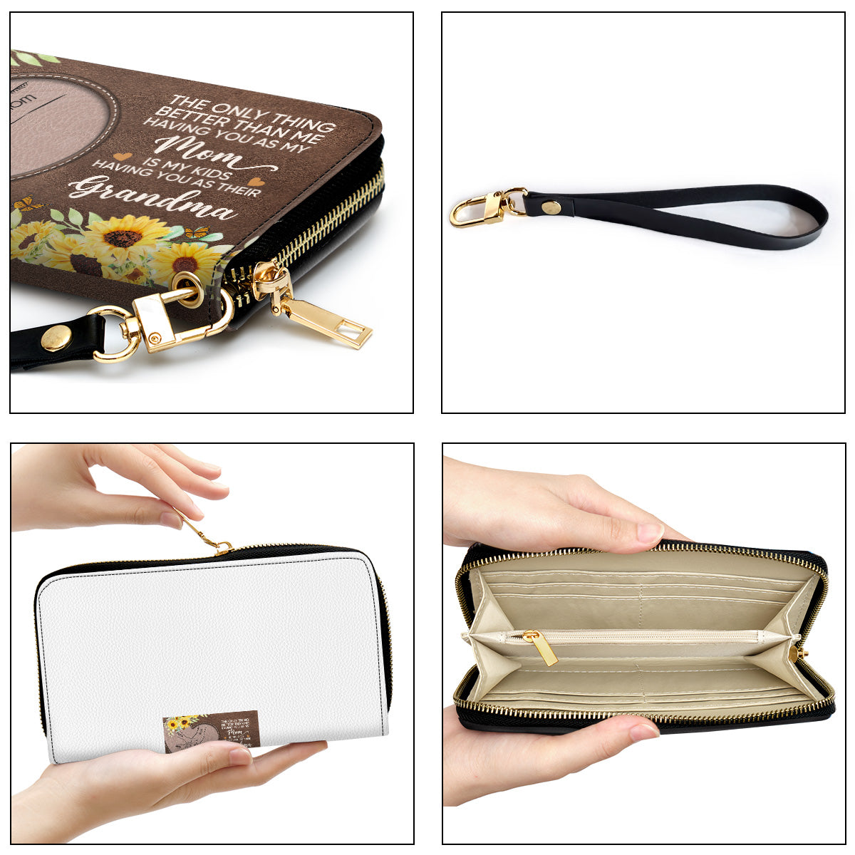 Having You As A Mom - Personalized Custom Leather Wallet