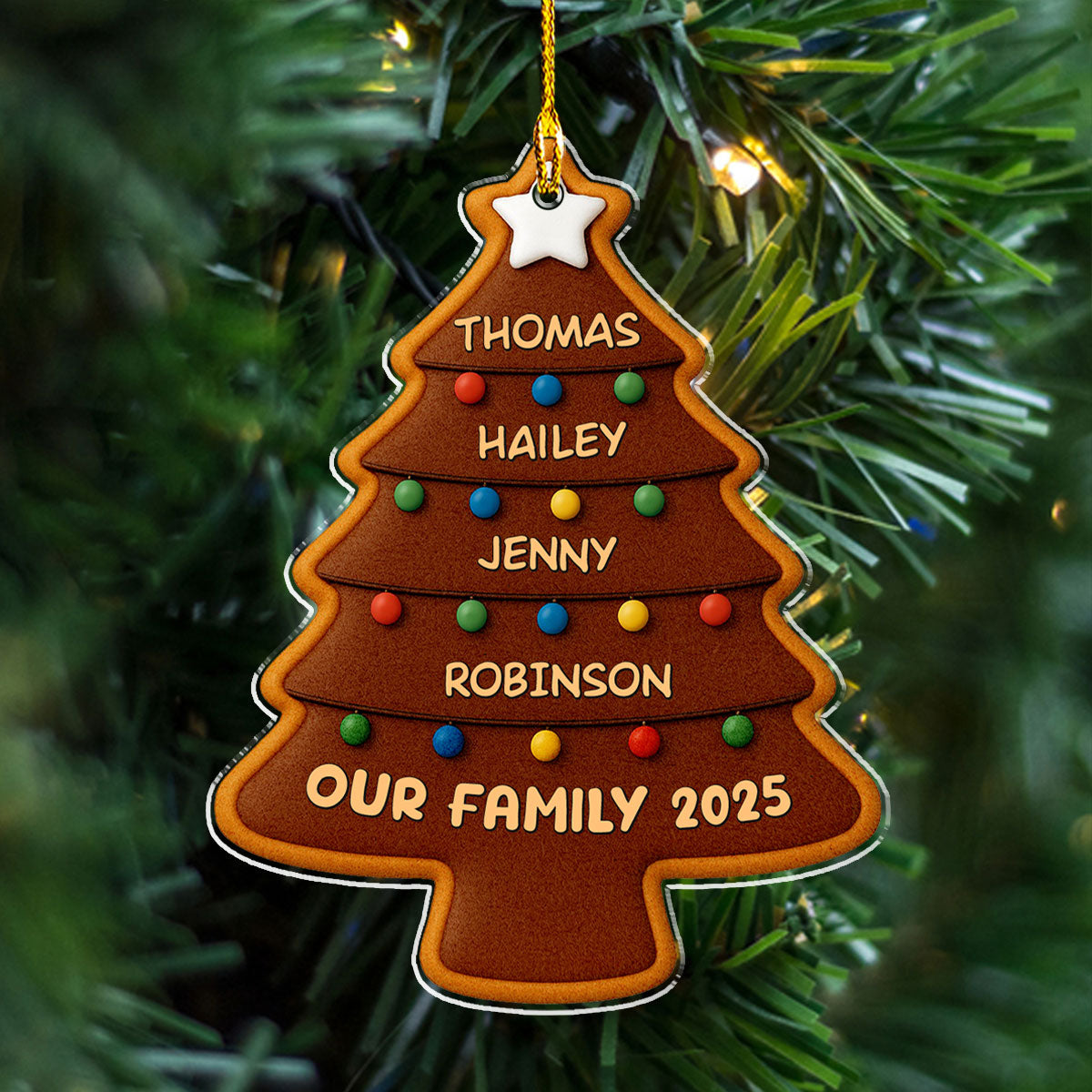 Our Family Christmas Tree 2025 - Personalized Custom Acrylic Ornament
