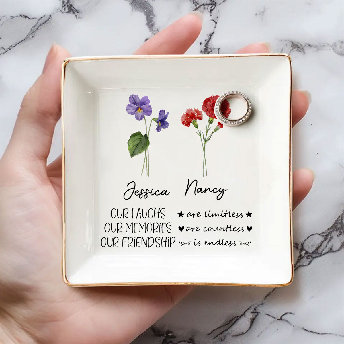 Friendship - Personalized Custom Jewelry Dish