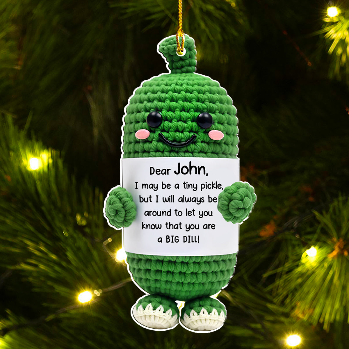 Emotional Support Pickle - Personalized Custom Acrylic Ornament