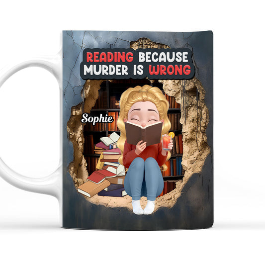 Reading Keeps Me Outta Prison - Personalized Custom Coffee Mug