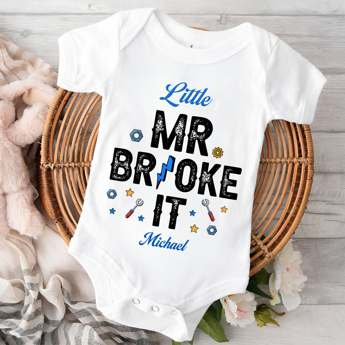 Mr Fix It And Little Broke It - Personalized Custom T-shirt And Onesie