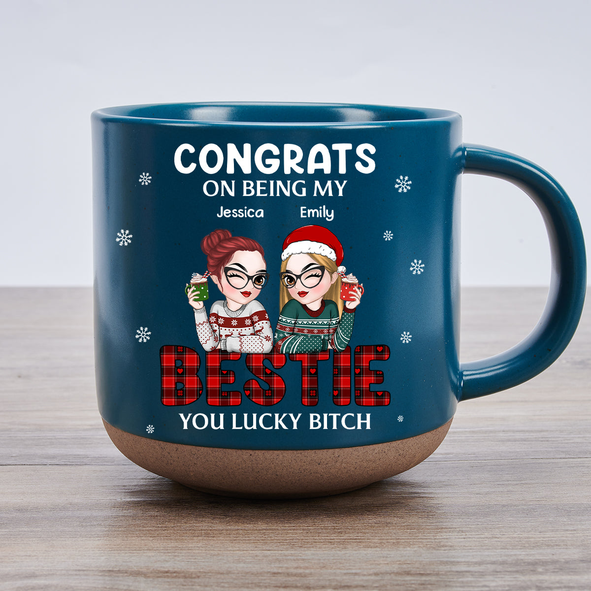 Congrats On Being My Bestie Christmas - Personalized Custom Pottery Mug