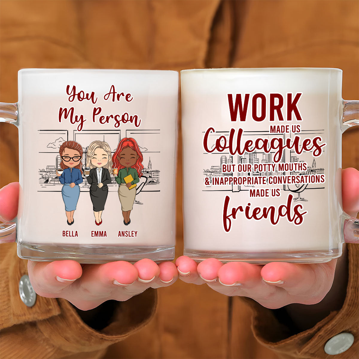 Work Made Us Colleagues Office Worker - Personalized Custom Glass Mug