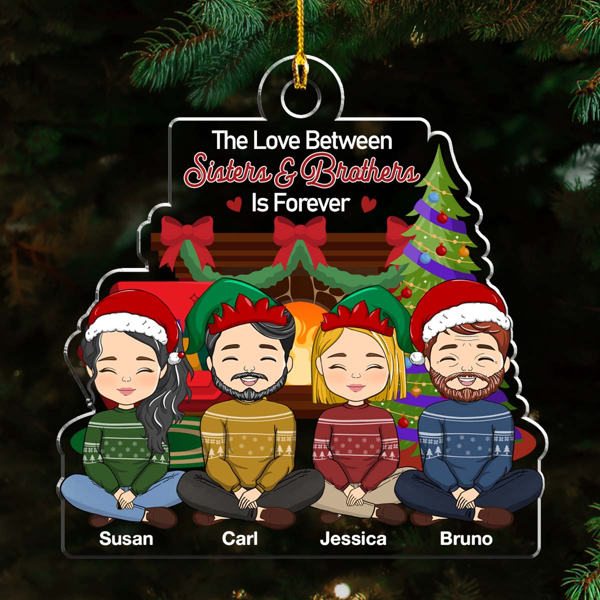 The Love Between Siblings Is Forever - Personalized Custom Acrylic Ornament