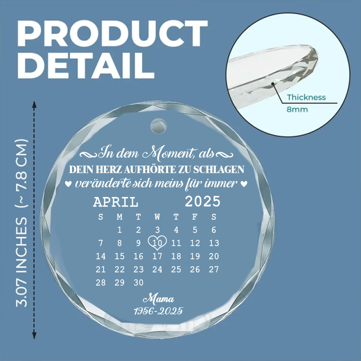 Der Moment - Personalisierter Glasanhänger