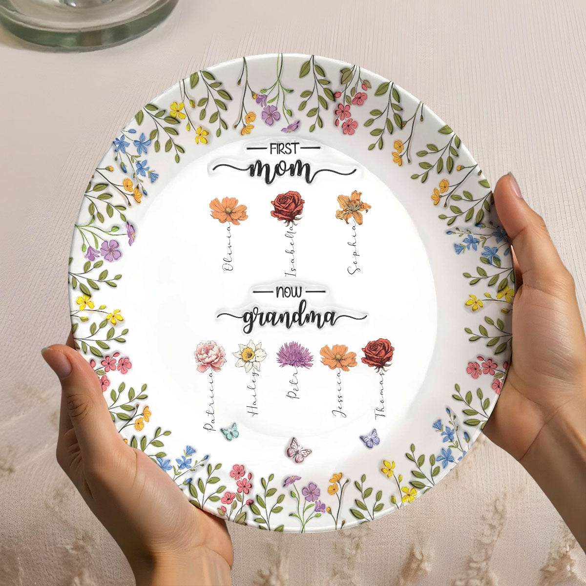 First Mom Now Grandma - Personalized Custom 3D Inflated Effect Plate