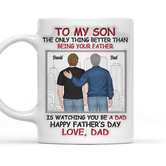 Fatherhood Looks Good On You - Personalized Custom 3D Inflated Effect Mug