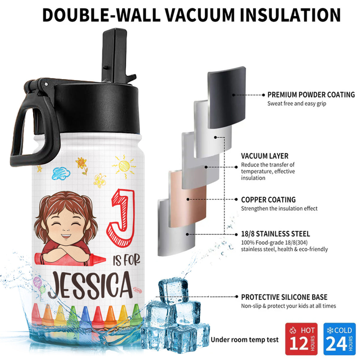 I Am Ready To Crush School - Personalized Custom Kids Water Bottle