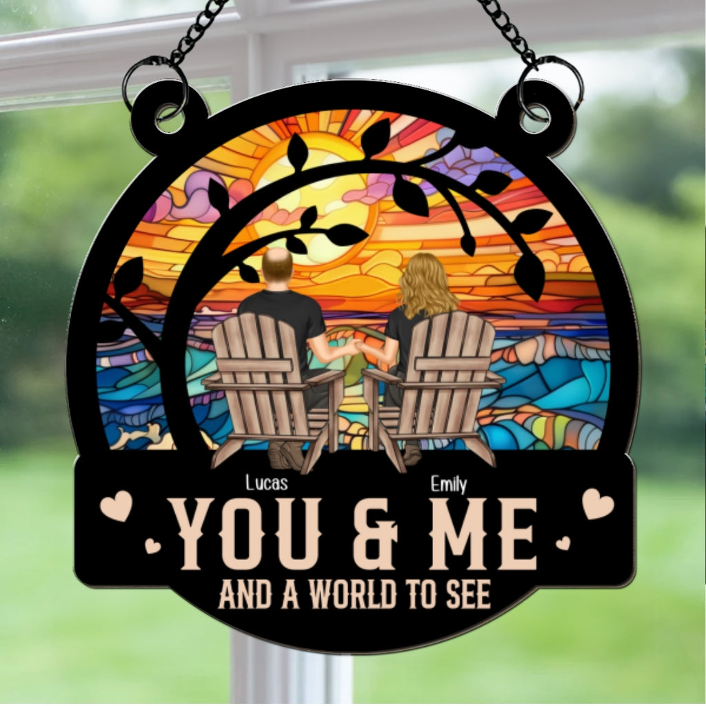 Home Is Anywhere With You - Personalized Custom Suncatcher