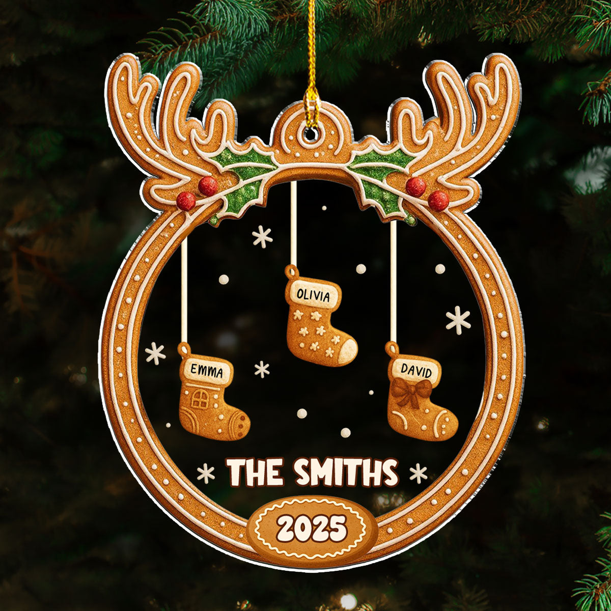 Gingerbread Christmas Memories - Personalized Custom Acrylic Ornament