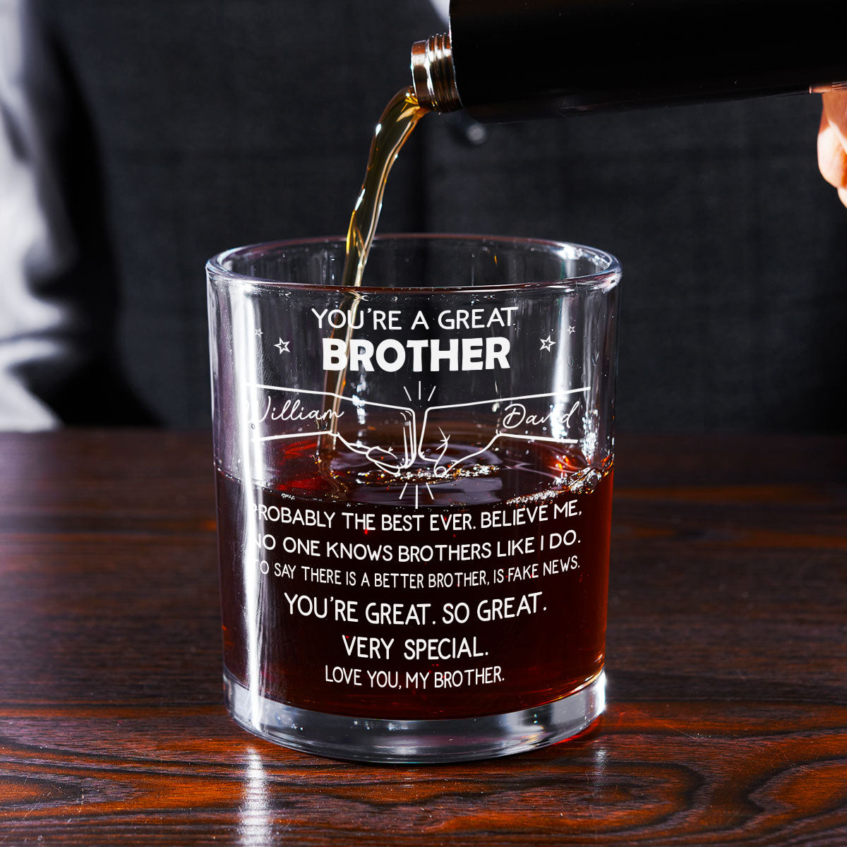 You Are A Great Brother - Personalized Custom Whiskey Glass