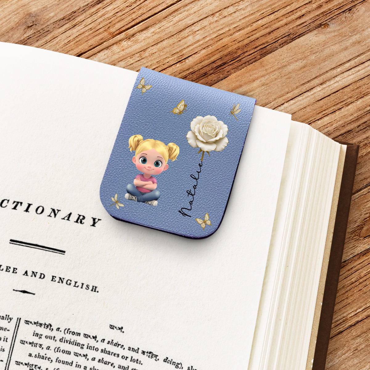Floral Soul - Personalized Custom Leather Bookmark