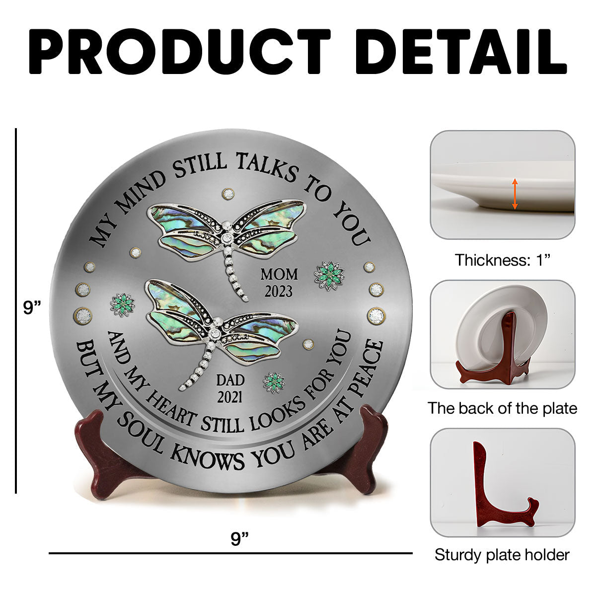 Dragonfly My Mind My Heart My Soul - Personalized Custom Plate