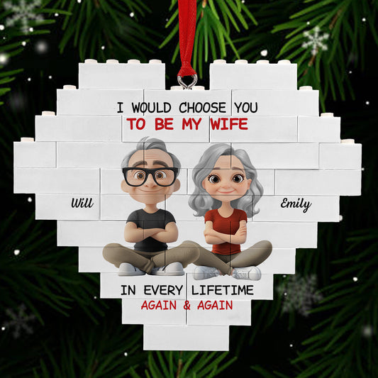 Always Choose You - Personalized Custom Heart Puzzle Ornament